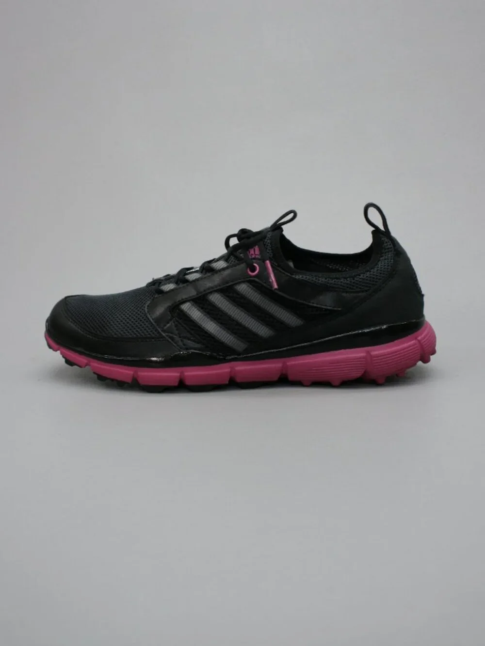 Adidas Ladies 11 Adistar Climacool Black Pink Spikeless Golf Shoes Lace Sneakers - Picture 2 of 12